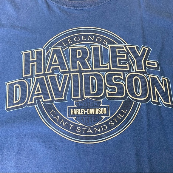 Men’s Harley Davidson T-shirt Flint, Michigan 100% Cotton XL Blue - Picture 3 of 6